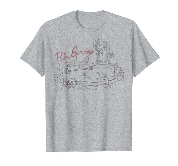 

vintage palm springs circa 1960 pool party graphic t-shirt, White;black
