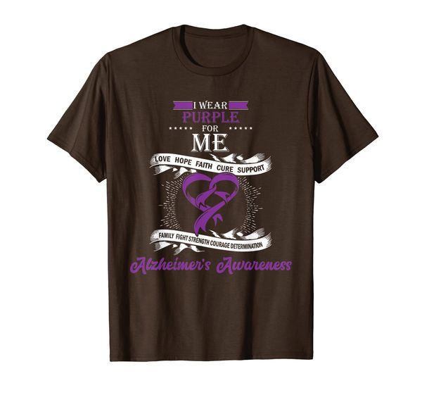 

i wear purple for me alzheimer support shirt, White;black