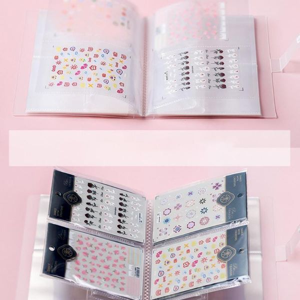 

nail art kits decals versatile transparent reusable for female storage book