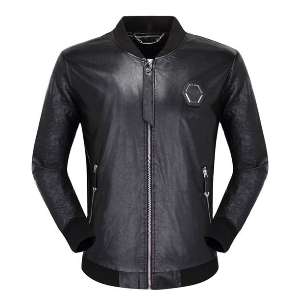 

mens jackets designer skull jacket mens zipper slim fit short hip hop casual sport long sleeves motorcycle coat biker letters fashion faux, Black;brown