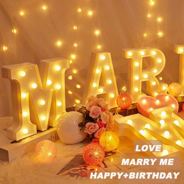 

novelty items english letter ornaments luminous lights warm white light for festival wedding birthday party decoration alphabet