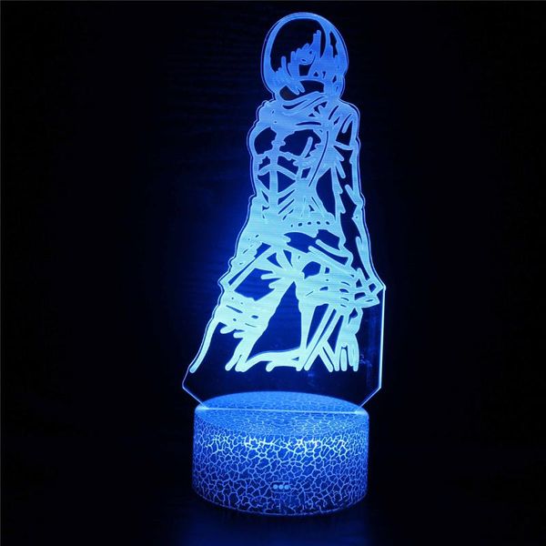 

night lights 3d lamp attack on titan mikasa ackerman figure kids nightlight for room decoration led color changing light anime gift