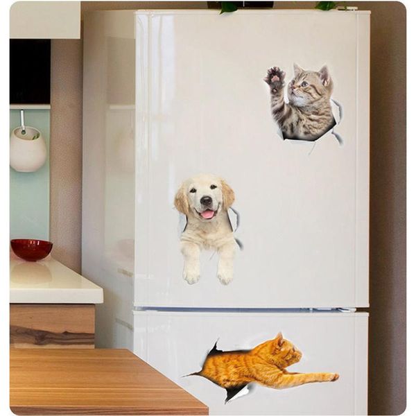 

wall stickers 3d stereo effect toilet refrigerator room decoration wallpaper