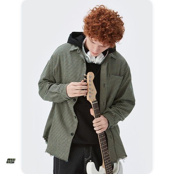 

men's jackets personality fashion men hooded plaid jacket punk hip hop rap streetwear batwing sleeve irregular hem classic retro coat m, Black;brown