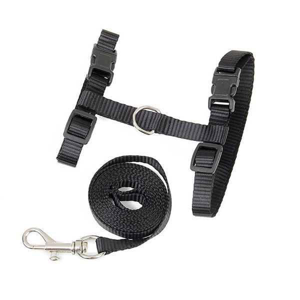 

dog collars & leashes nylon adjustable harness leash for animals black