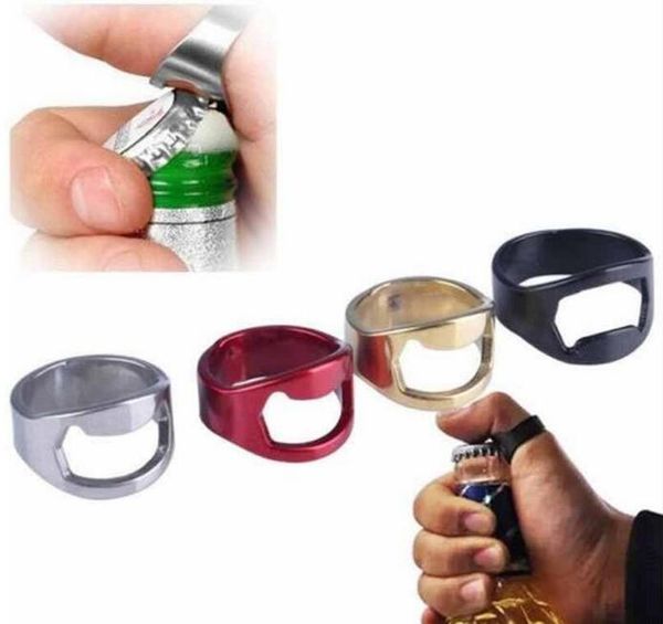 Edelstahl-Fingerring-Bierflaschenöffner, coole Bar-Party-Küchenwerkzeuge, Metallkappenöffner