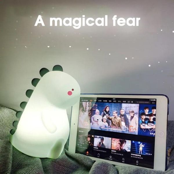 

night lights creative cute dinosaur light room decor led portable animal silicone pat student dormitory study