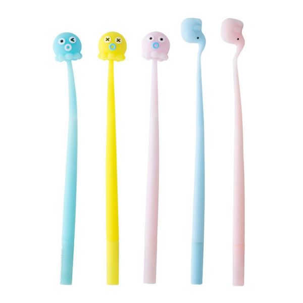 

gel pens 1pcs creative cute cartoon animal decompression with light pen 0.5mm needle tube water based gift school&office supplies