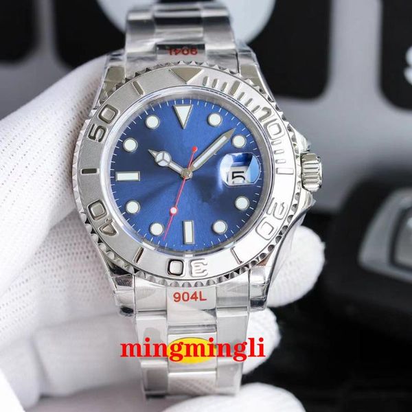 

wristwatches men's automatic watch custom logo 1:1 yacht master self winding sapphire glass religio masculino, Slivery;brown