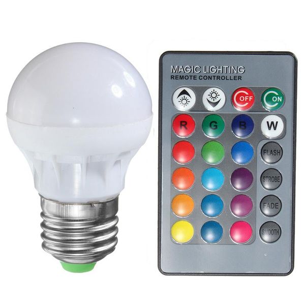 

bulbs e27 b22 3w rgb led light bulb 16 colors changing magic lamp spotlight ir remote control holiday lighting decor 85-265v