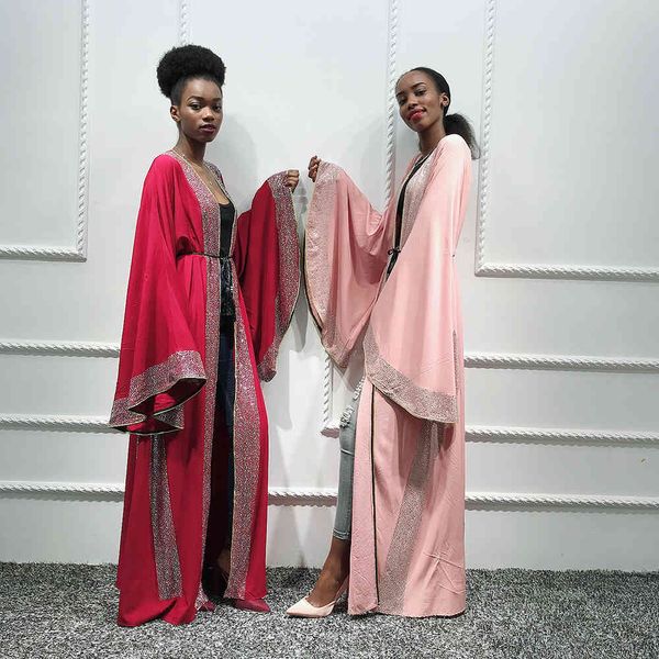 

kaftan dubai abaya kimono turkish hijab muslim dress women african islam abayas robe musulman caftan marocain islamic clothing, Red