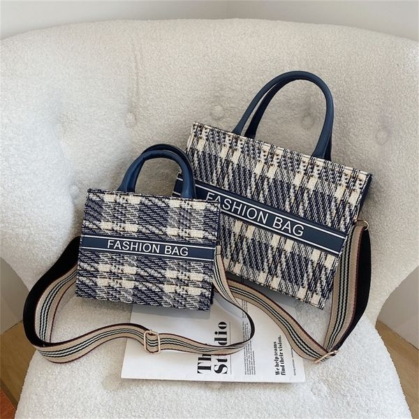 

factory store shop rihang plaid handbag autumn and winter 2022 new female letter hand single shoulder messenger women's n9bk