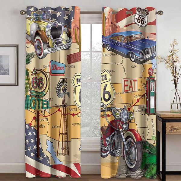

curtain & drapes retro blackout window curtains bedroom thermal insulated vintage american flag map living room
