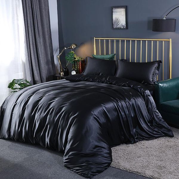 

bedding sets rayon luxury duvet cover set solid color bed sheet single double king size quilt