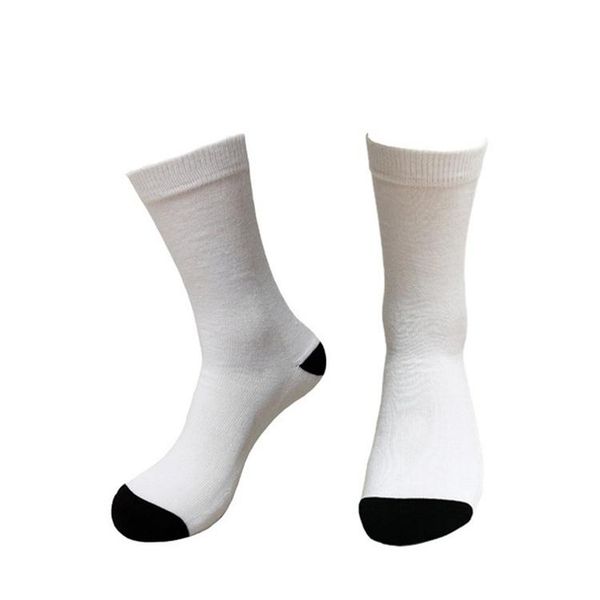 

men's socks selling custom logo printed polyester blank for sublimation long sock, Black