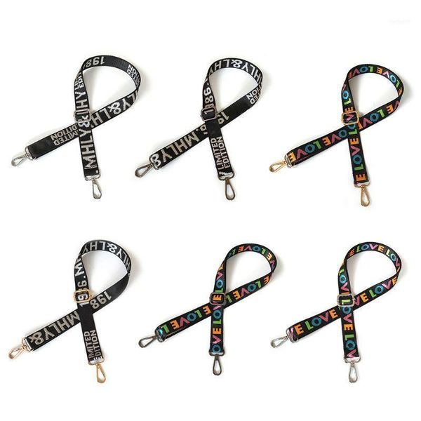 

bag parts & accessories nylon colored belt bags strap for women rainbow adjustable shoulder handbag straps decorative handle ornament 28gd11, Black