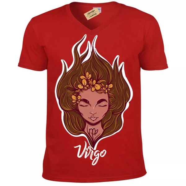 

virgo t-shirt star sign horoscope mens v-neck, White;black