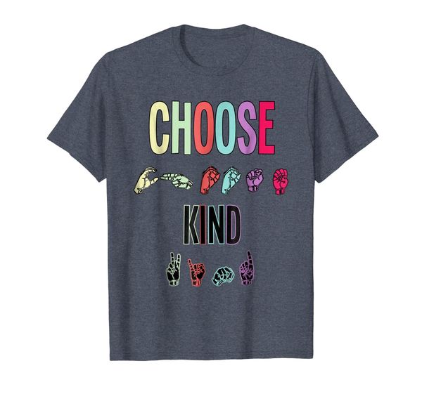 

choose kind - american sign language shirt, White;black