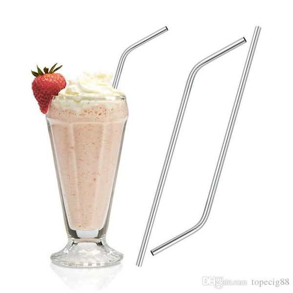 

drinking straws 4pcs eco friendly stainless steel straws+cleaner brush reusable unfolded metal kitchen