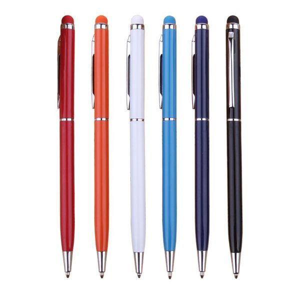 

gel pens 2 pcs/lot fashionable metal retractable ( turning ) ballpoint 1.0 mm black oil ink 14.2 cm x 0.6 size