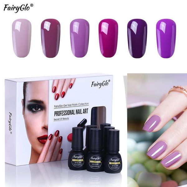 

nail art kits fairyglo 6pcs/12pcs gel polish set soak off pure color lacquer manicure kit long lasting varnishes hybrid