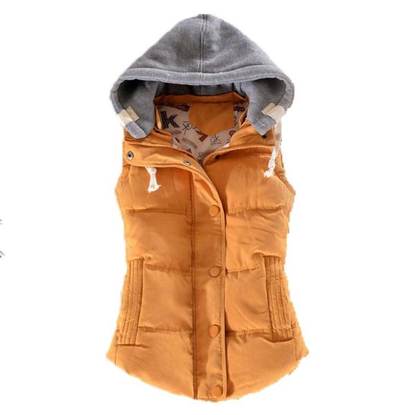 

women's vests cotton wool collar hooded down vest brand female winter warm jacket&outerwear autumn coat qh0160, Black;white