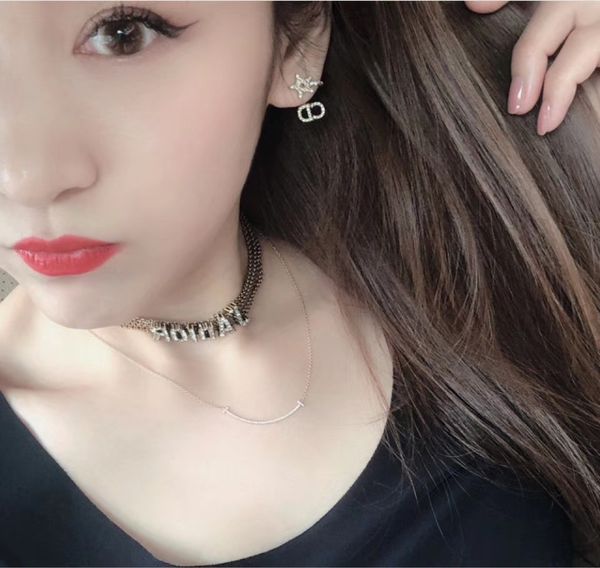 

fine jewelry online ju jingyi's same family letter star earrings female silver small fragrance advanced sense diamond 65% off store onl, Golden;silver