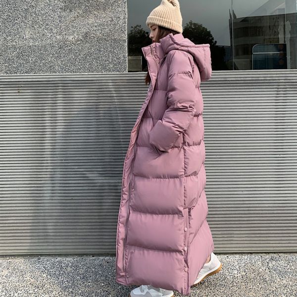 Mode Unten Baumwolle Gepolsterte Weiblichen Mantel Parkas Lose Mit Kapuze Lange Winter Jacke Frauen Kleidung Warme Übergroßen Oberbekleidung