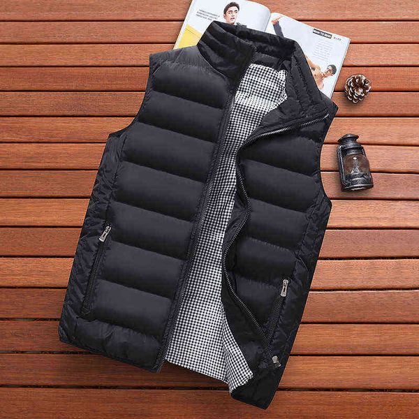 

brand clothing vest jacket mens new autumn warm sleeveless male winter casual waistcoat men plus size e homme, Black;white
