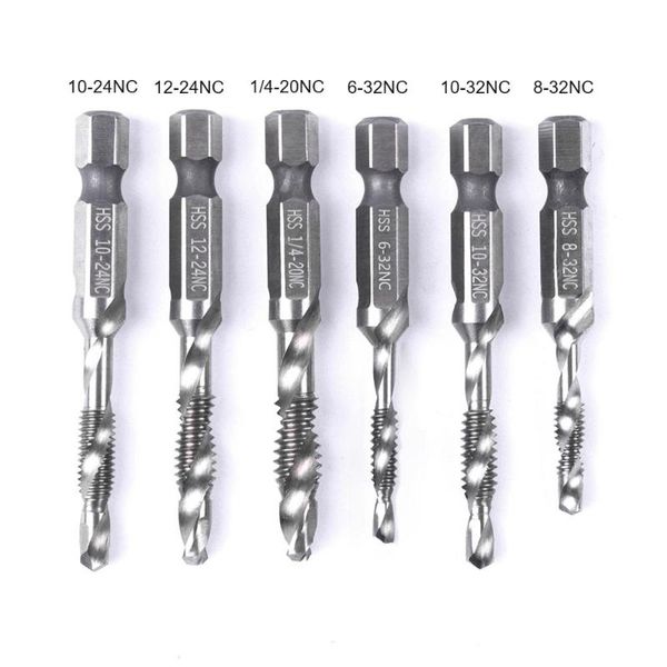 

hand tools 5x combination tap and drill thread bit hex shank hss machinist tool