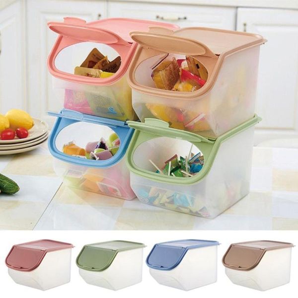

storage bottles & jars clear plastic boxes kitchen rice grain cereal dispenser container utensils organizer boxs