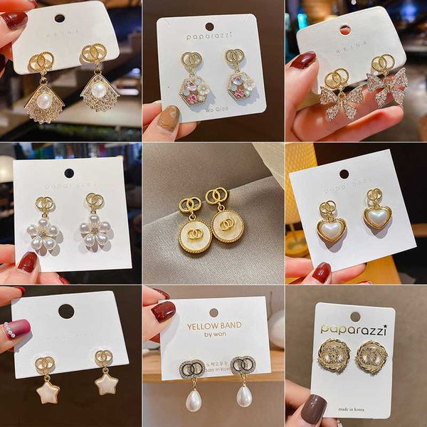 

925 silver needle fashion sweet and lovely double circle full diamond butterfly earrings fashion personality earrings fashion earrings