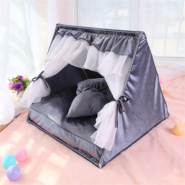 

kennels & pens 2021 pet tent house dog bed kennel breathable kitten cat nest mesh detachable comfortable