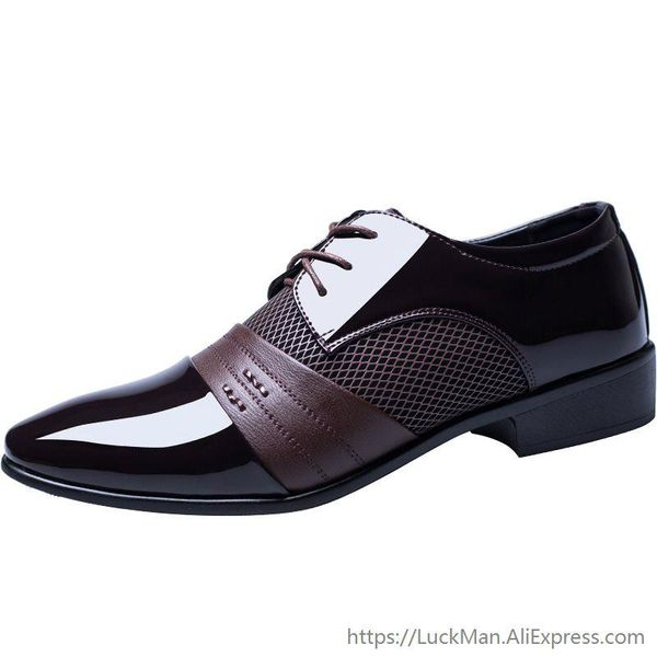 

dress shoes 2021 spring autumn business plus size eur 47 oxford patent leather men's lace-up flats black lms002