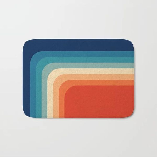 

bath mats bathroom rugs retro 70s color palette mat flannel absorbent non slip doormat entrance door room