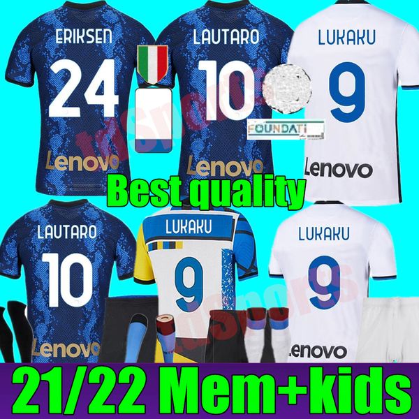 

inter soccer jersey lukaku milan vidal barella lautaro eriksen alexis 21 22 football shirt 2021 2022 uniforms men + kids kit home away 4th, Black;yellow