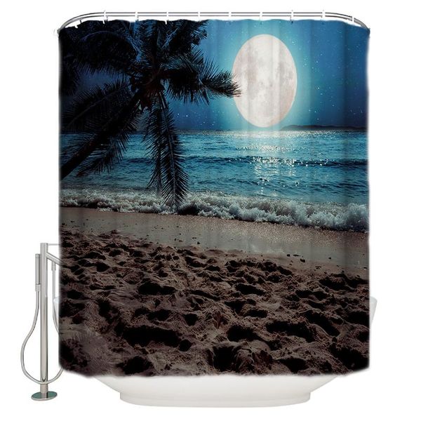 

shower curtains beach hoilday night moon curtain bathroom decor fabric farmhouse