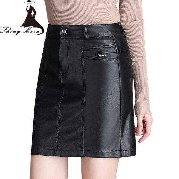 

skirts shinymora autumn fashion pack hip pencil for women high waist pocket slim mini female casual, Black