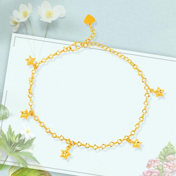 

anklets anklet bracelet pure 24k gold barefoot crochet sandals foot jewelry leg on bracelets for women egirl chain, Red;blue