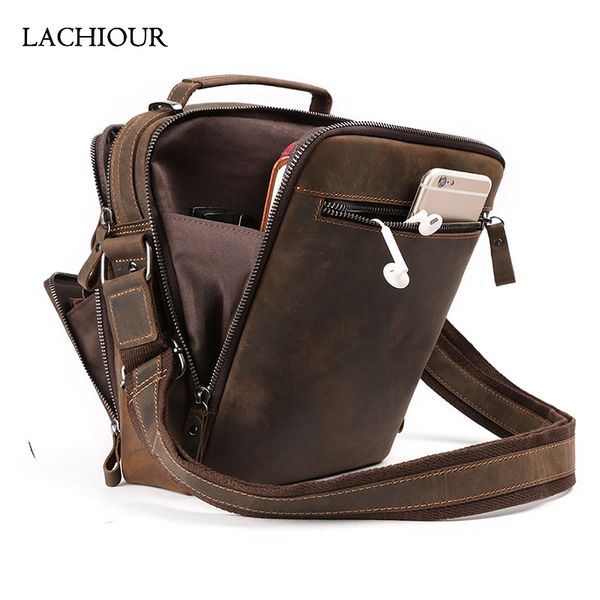 

men genuine leather fashion travel hand bolsas shoulder messenger bag