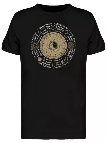 

zodiac symbols sun moon graphic men's tee -image by shutterstock, White;black