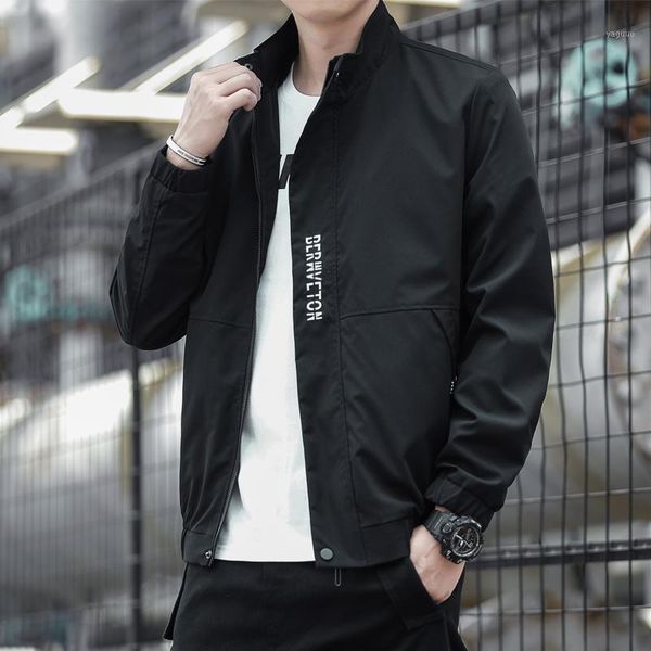 

men's jacket 2021 spring and autumn fashion korean trend casual baseball uniform clothes jackets, Black;brown