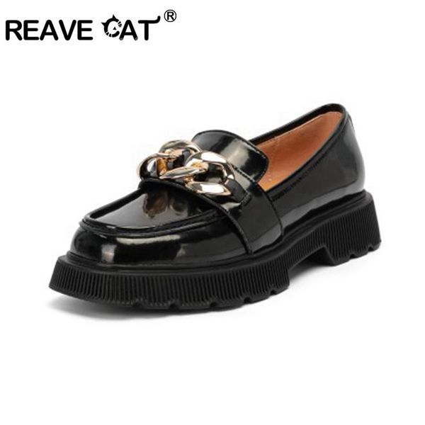 

dress shoes size 34-42 women pumps real leather fashion spring high platform thick heel retro office lady footwear chains 3cm s2186, Black
