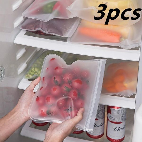 

storage bags silicone food containers leakproof reusable up zip bag er fresh fruit vegetable sealed kitchen organizer