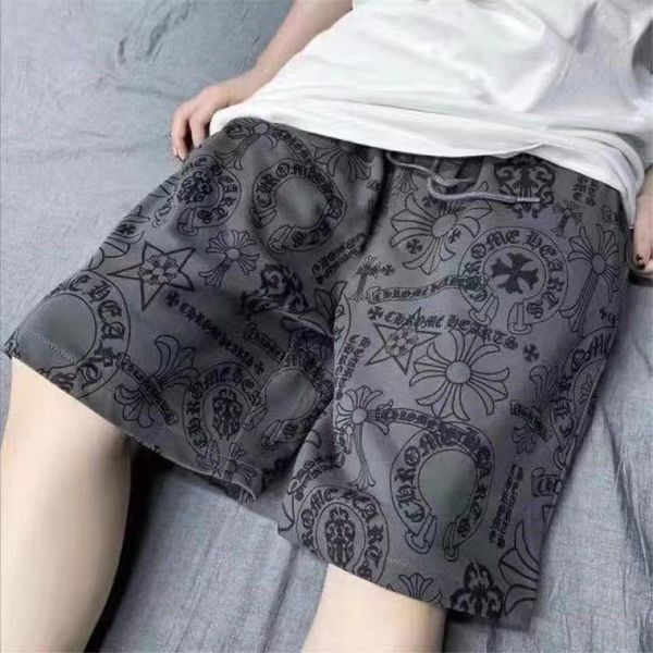 

brand crosin retro cross croxin printed shorts men's summer fashion brand loose casual capris wide leg large underpa apg1, White;black