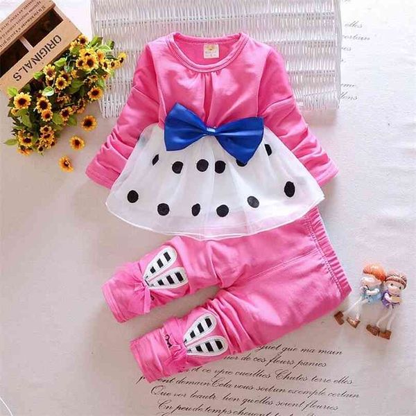 

baby clothes set girls spring autumn casual suit fashion cute toddler girl birthday outfits kids baby 1-4y clothing sets 210816, White