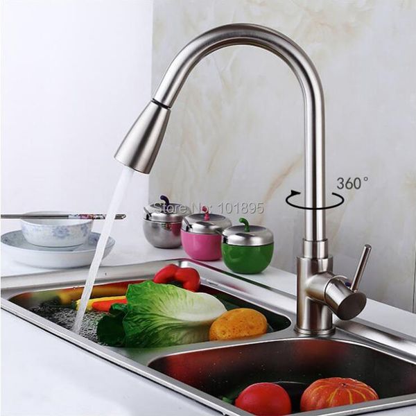

kitchen faucets cold & water brass material pull out tap