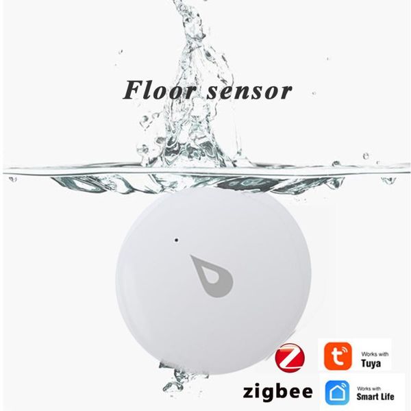 

smart home control zigbee flood sensor water leak detector tank full linkage alarm tuya app remote monitoring work with alexa / google