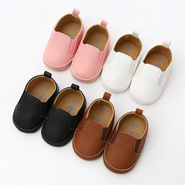 

first walkers 0-18m baby boys shoes pu leather todder girls onn-slip casual