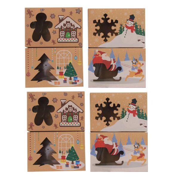 

gift wrap 8pcs christmas treat case kraft paper cookie candy boxes colorful